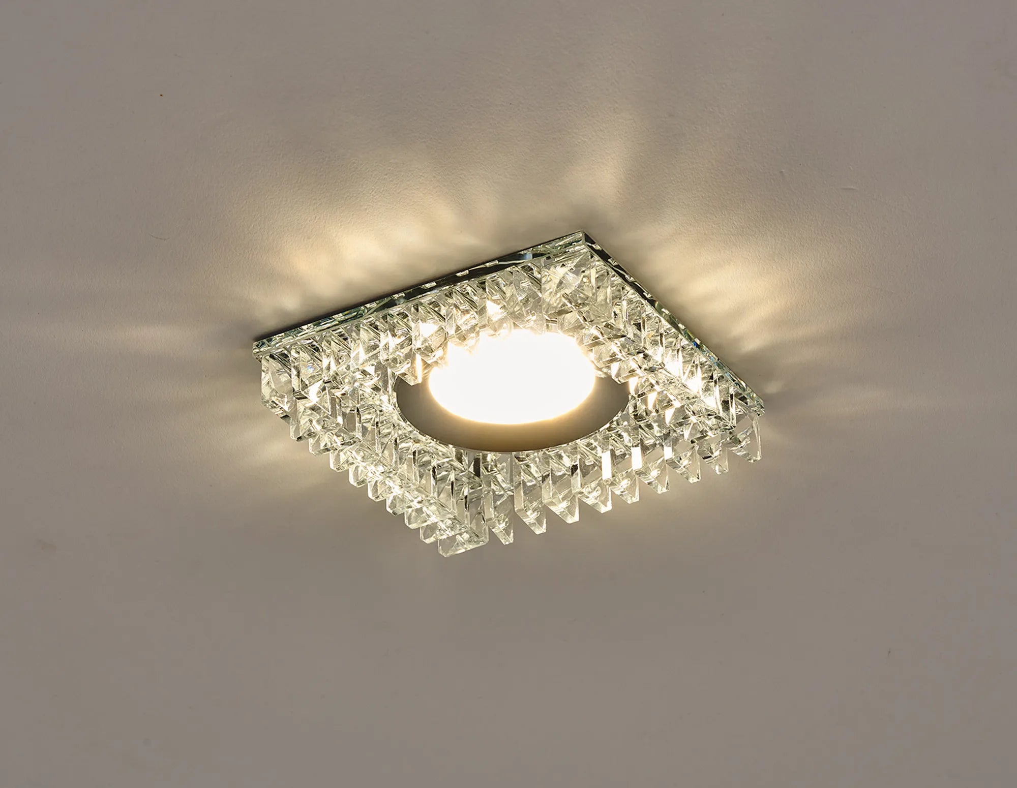 Zarya 8W IP65 Crystal Fire-Rated Downlight - Square Crystals