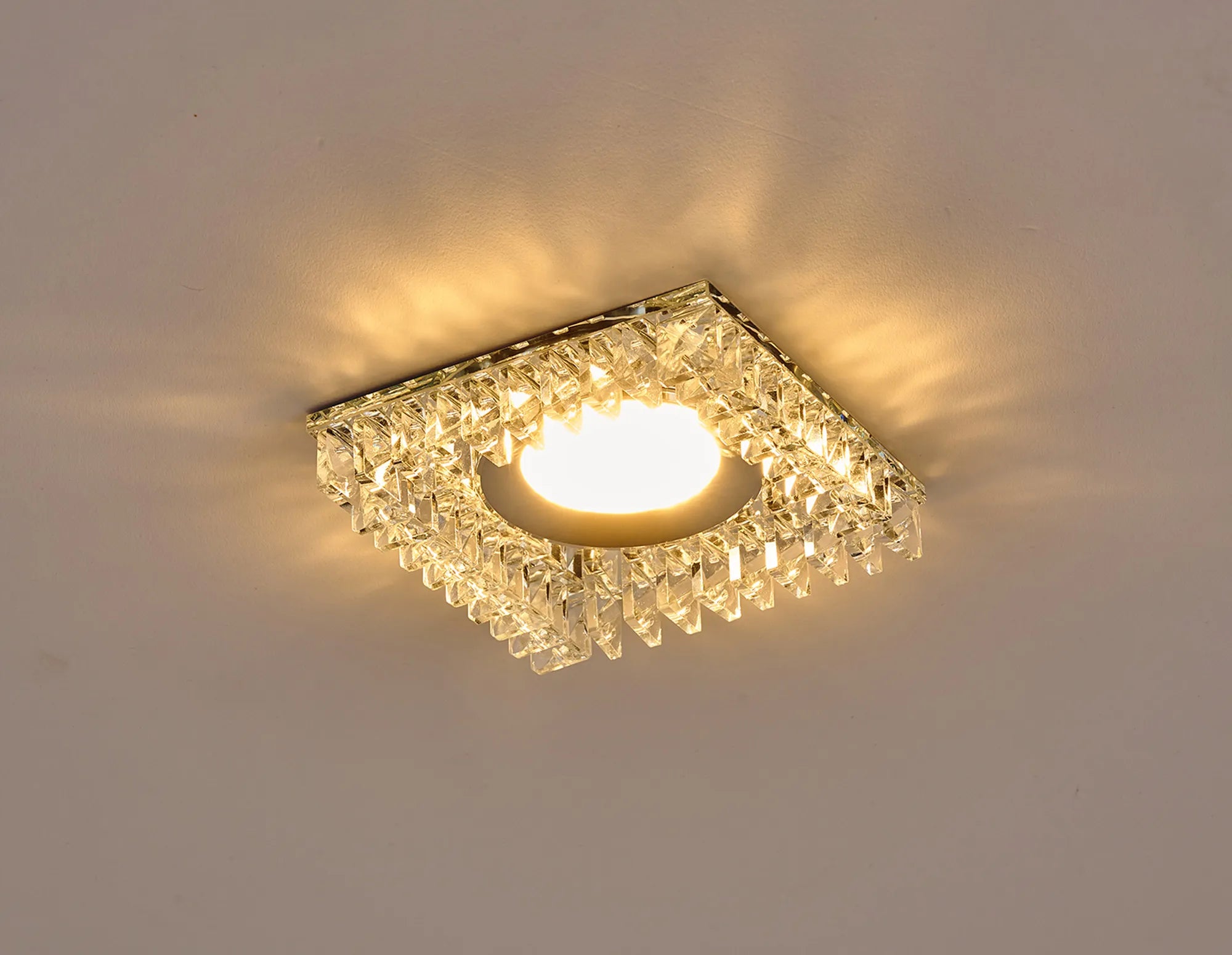 Zarya 8W IP65 Crystal Fire-Rated Downlight - Square Crystals