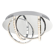 Zancara 4/7Lt Light Flush Polished Chrome and Crystal LED Light