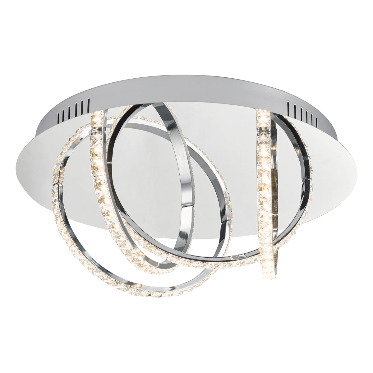 Zancara 4/7Lt Light Flush Polished Chrome and Crystal LED Light