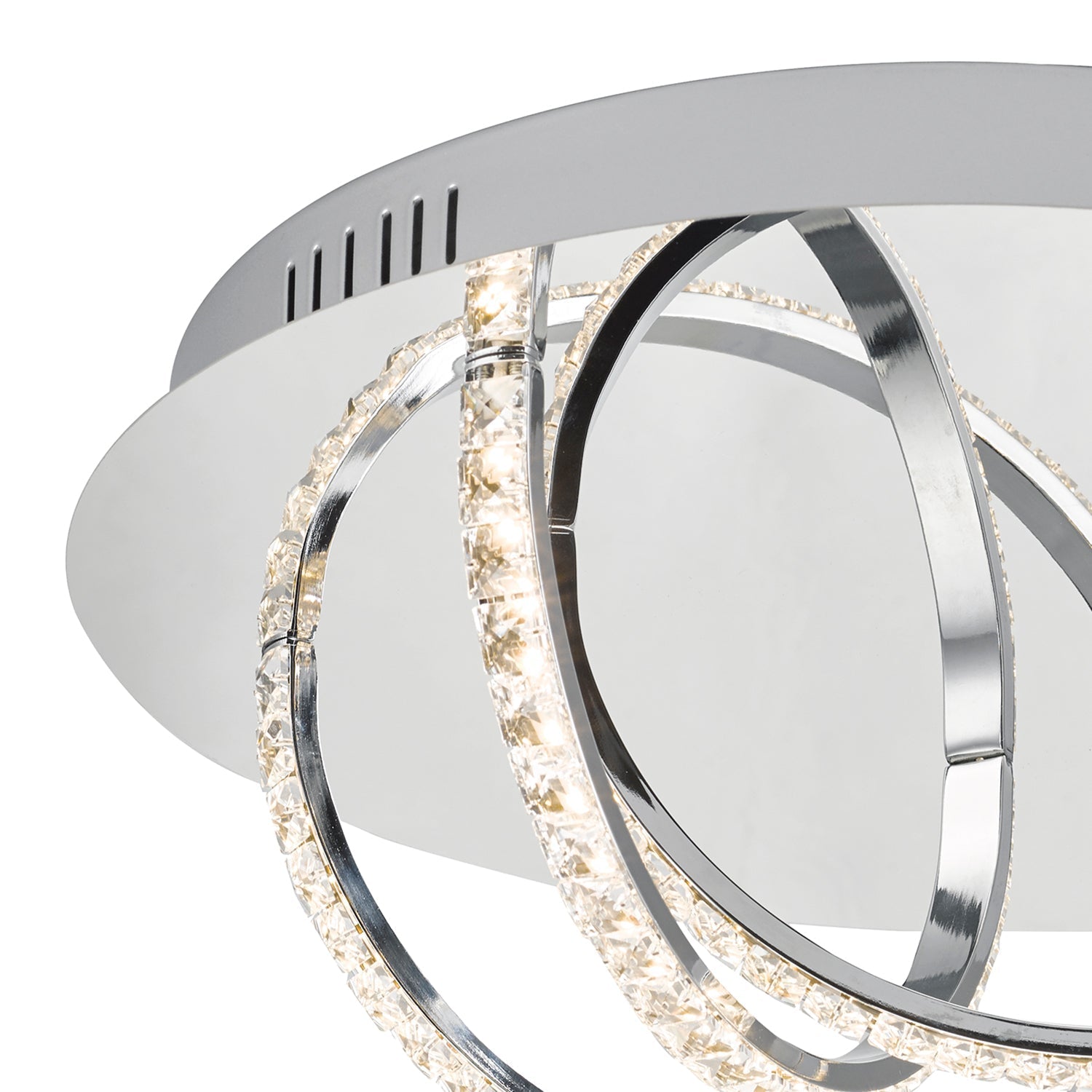 Zancara 4/7Lt Light Flush Polished Chrome and Crystal LED Light