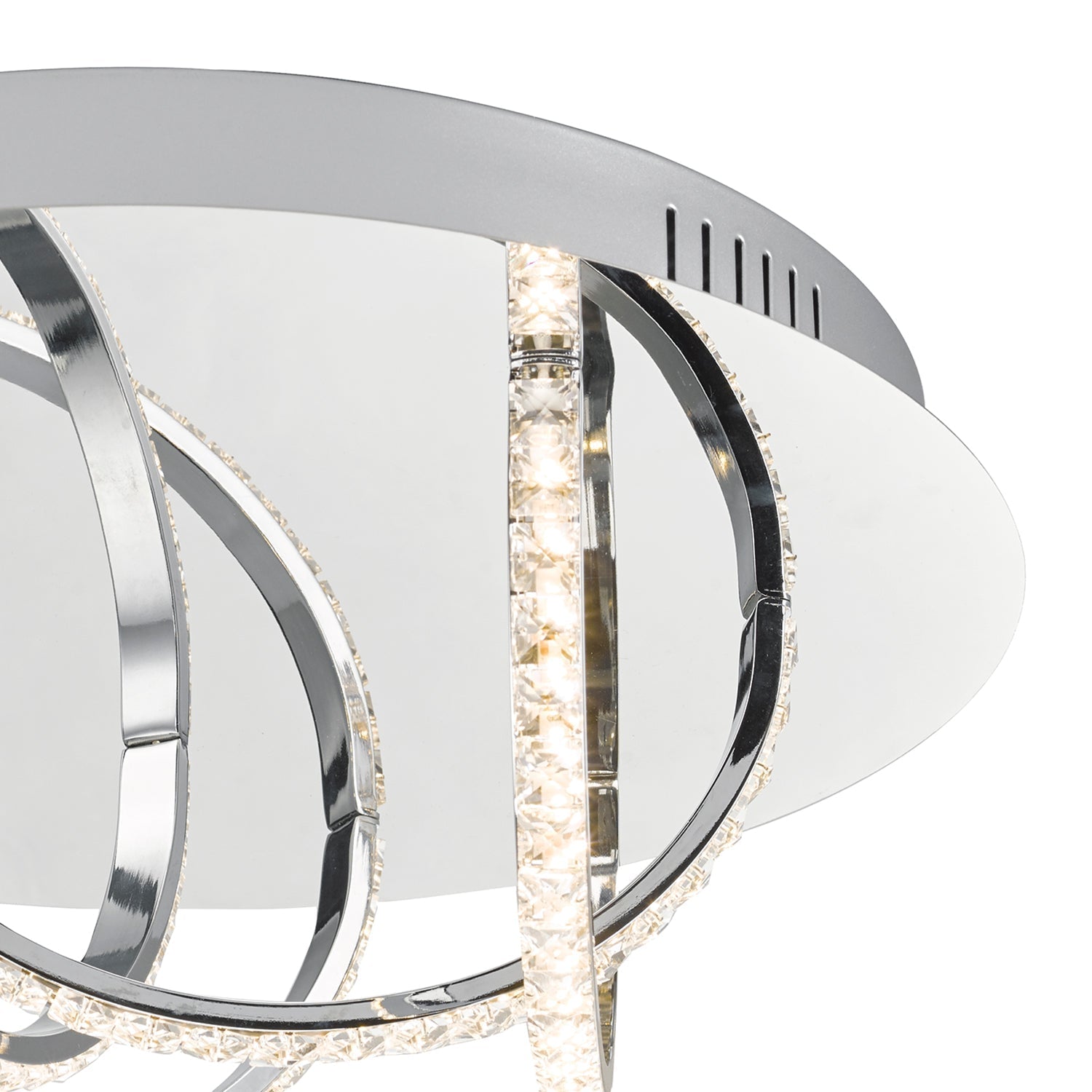 Zancara 4/7Lt Light Flush Polished Chrome and Crystal LED Light