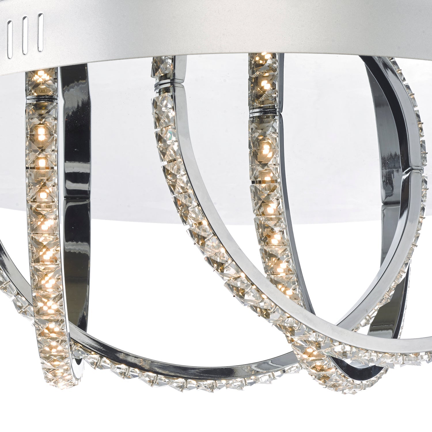 Zancara 4/7Lt Light Flush Polished Chrome and Crystal LED Light