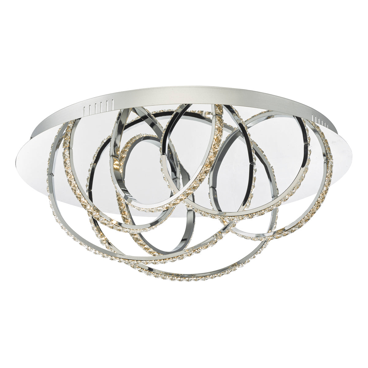 Zancara 4/7Lt Light Flush Polished Chrome and Crystal LED Light