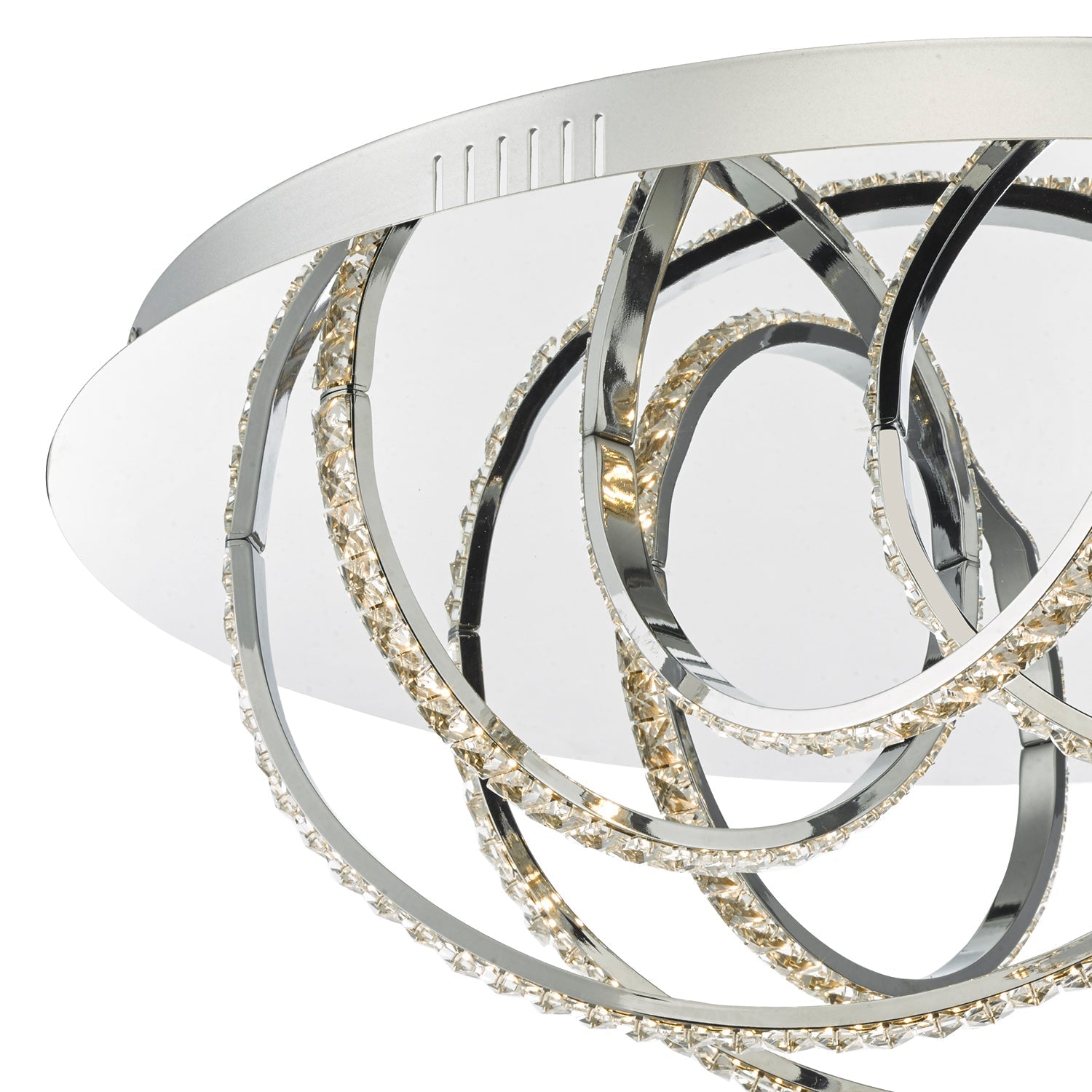 Zancara 4/7Lt Light Flush Polished Chrome and Crystal LED Light