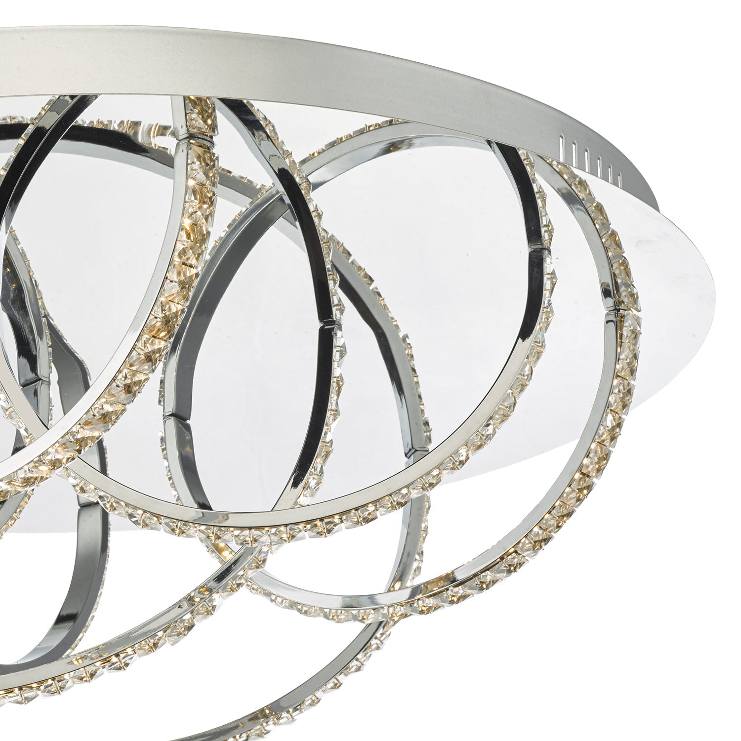 Zancara 4/7Lt Light Flush Polished Chrome and Crystal LED Light