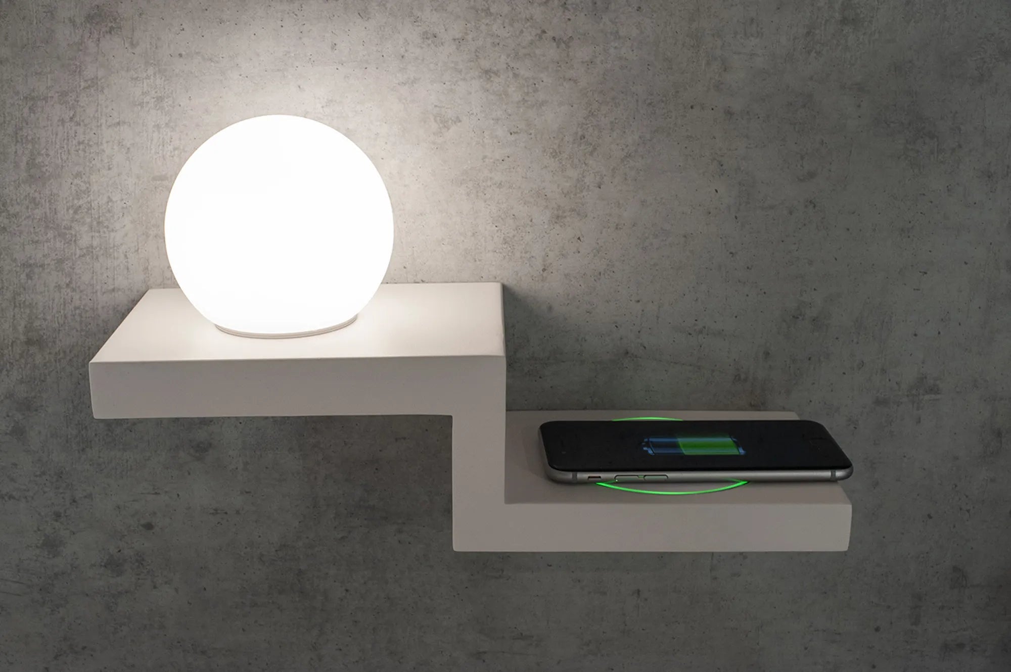 Zanzibar Wireless Charger Wall Light - Black/White