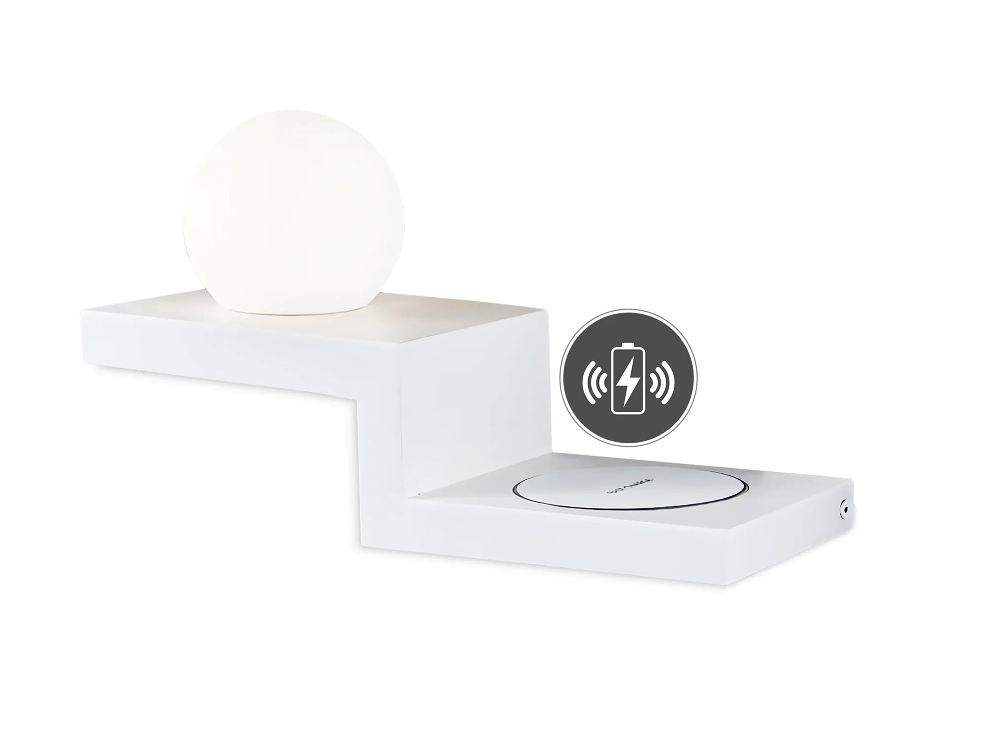 Zanzibar Wireless Charger Wall Light - Black/White