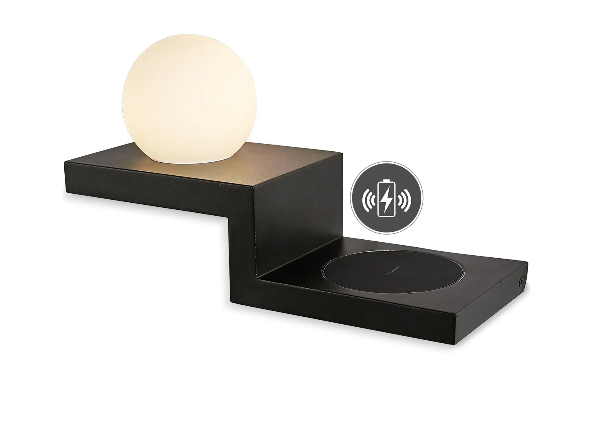 Zanzibar Wireless Charger Wall Light - Black/White