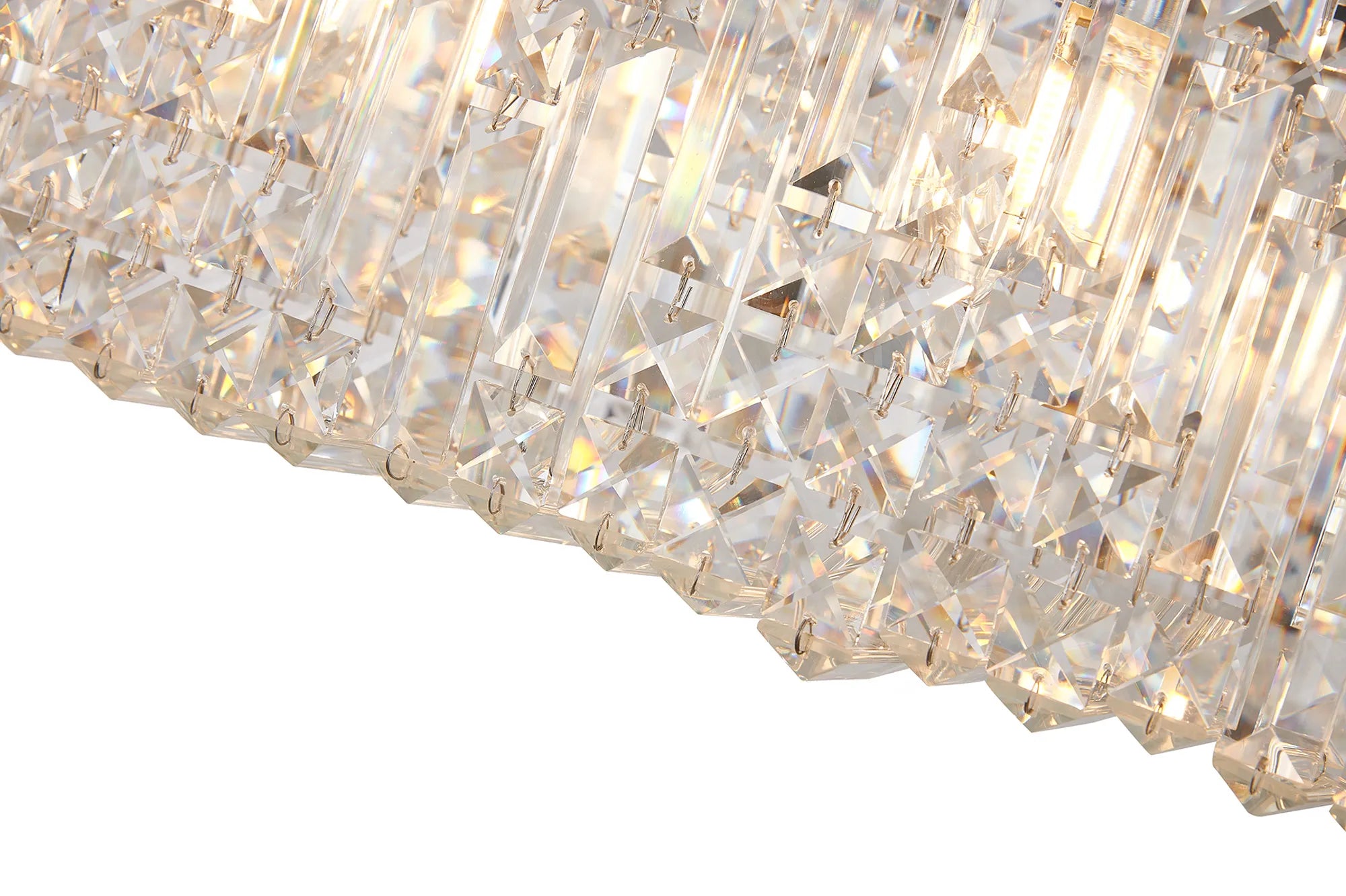 Ashby Rectangular Pendant Chandelier, 12/14 Light E14- Polished Chrome/ Gold Finishes