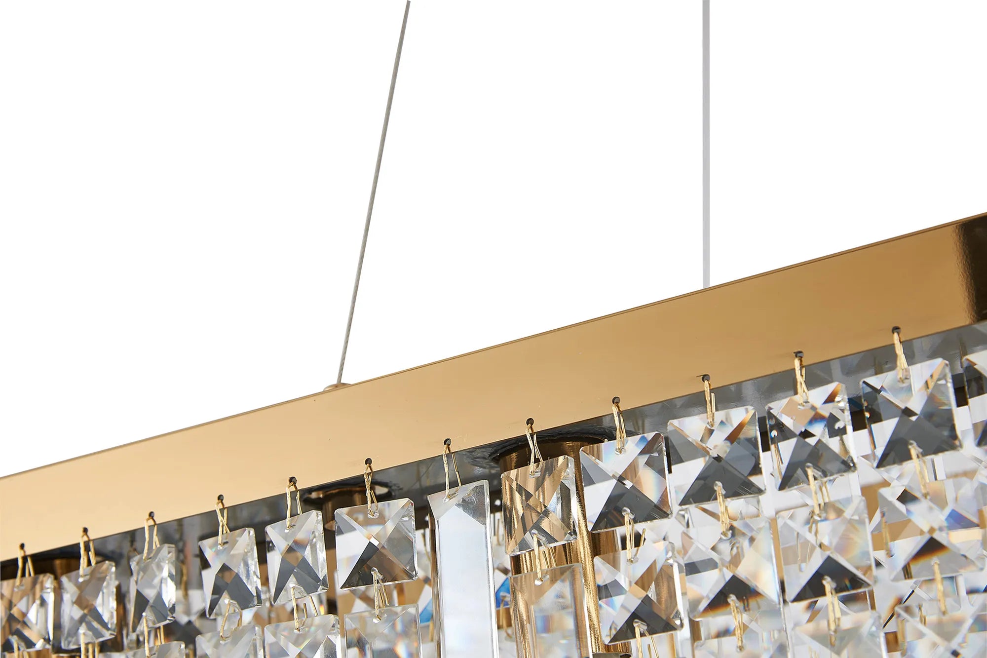 Ashby Rectangular Pendant Chandelier, 12/14 Light E14- Polished Chrome/ Gold Finishes