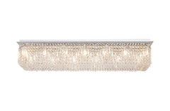 Ashby Rectangular Flush Chandelier 16 Light E14, Polished Chrome/ Gold Crystal