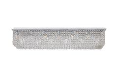 Ashby Rectangular Flush Chandelier 16 Light E14, Polished Chrome/ Gold Crystal