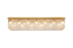 Ashby Rectangular Flush Chandelier 16 Light E14, Polished Chrome/ Gold Crystal