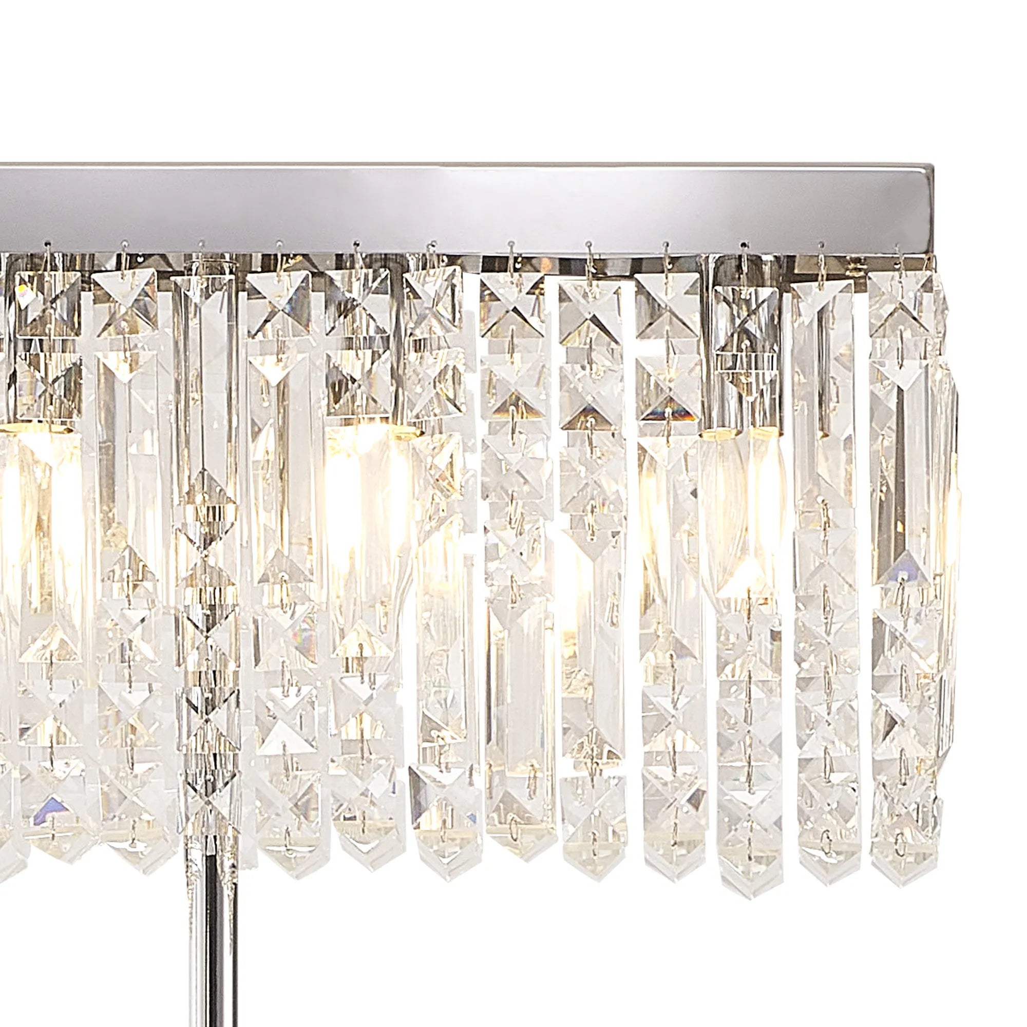 Ashby Rectangular Floor Lamp, E14, Polished Chrome / Gold Crystal Finishes