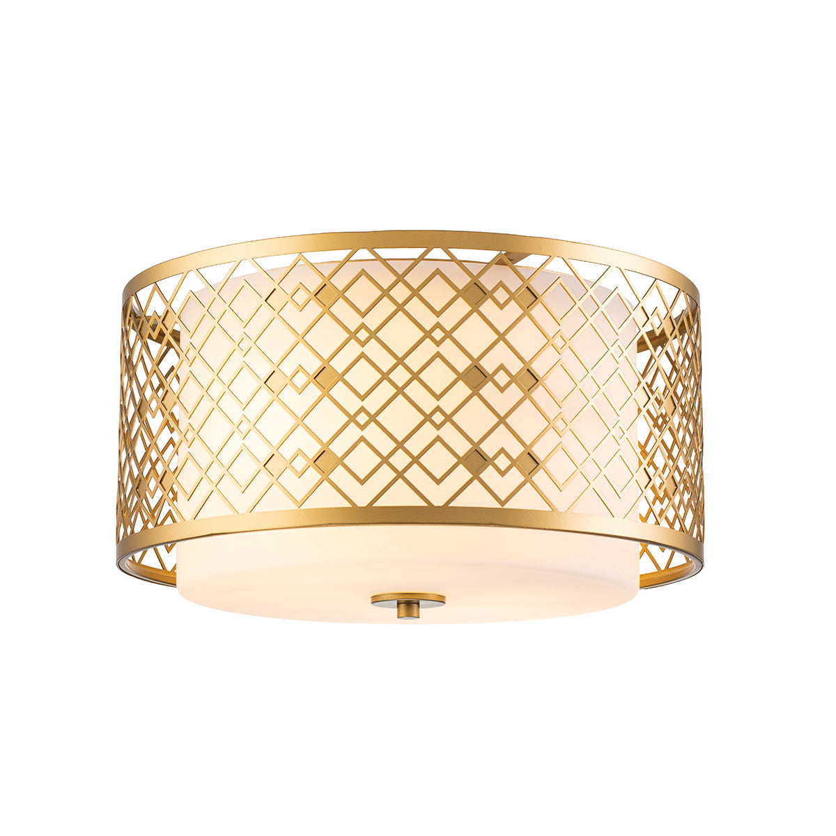 Ziggy 2lt Medium Flush - Lacquered Gold/ Lacquered Silver E27