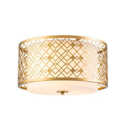 Ziggy 2lt Medium Flush - Lacquered Gold/ Lacquered Silver E27