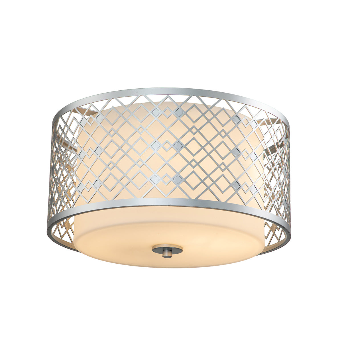 Ziggy 2lt Medium Flush - Lacquered Gold/ Lacquered Silver E27