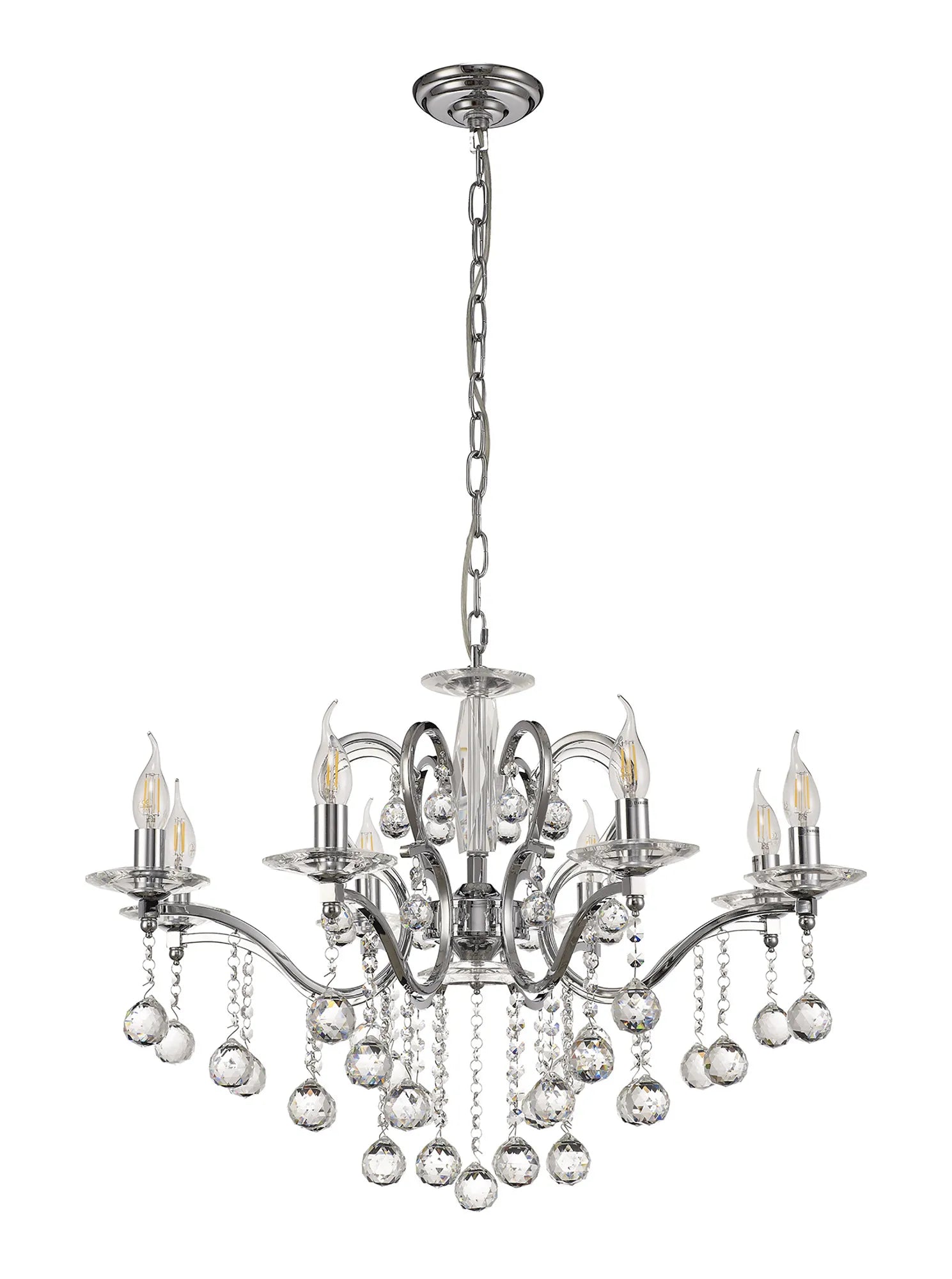 Zinta 8Lt Crystal Chandelier - Various Colours