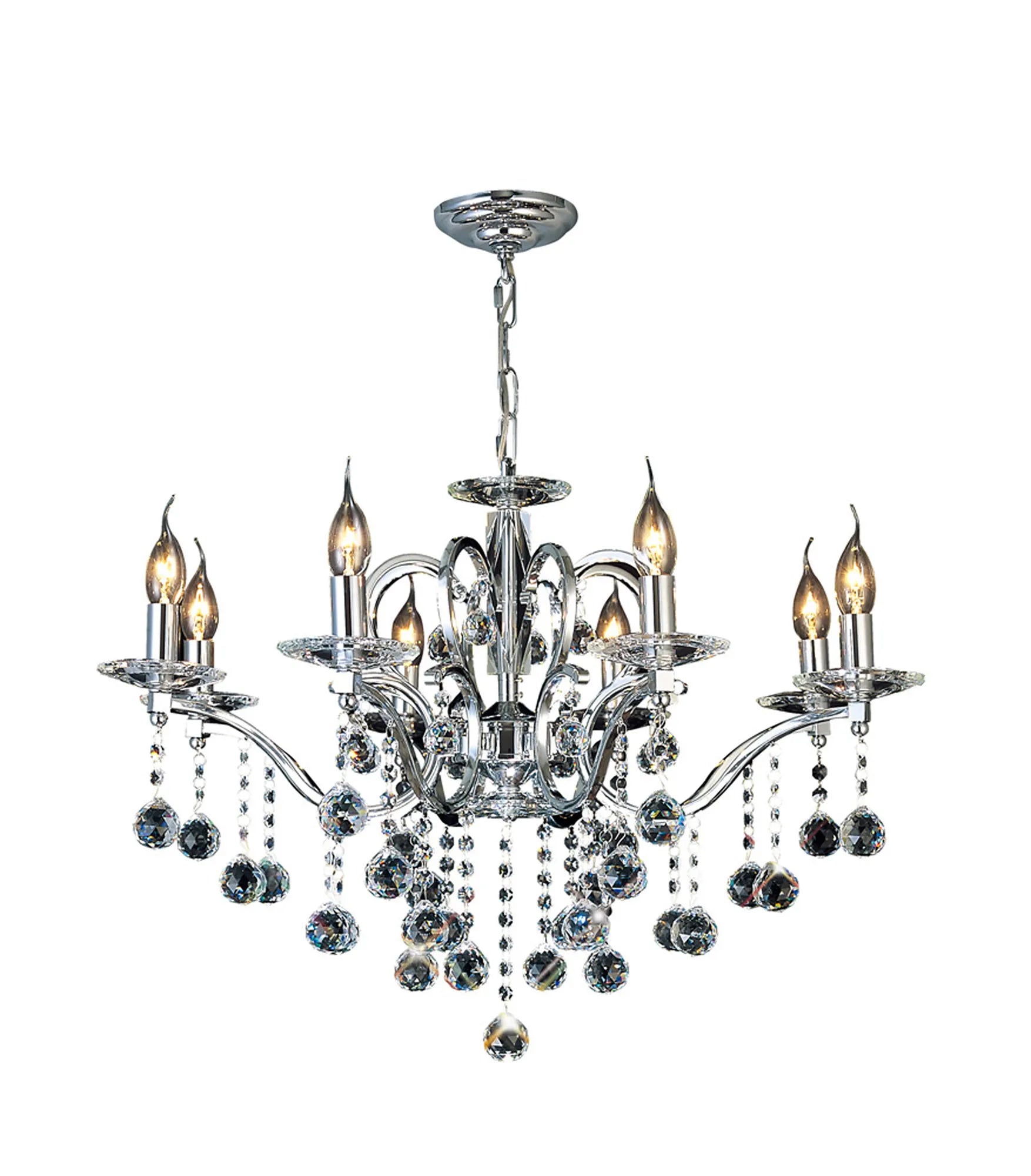 Zinta 8Lt Crystal Chandelier - Various Colours