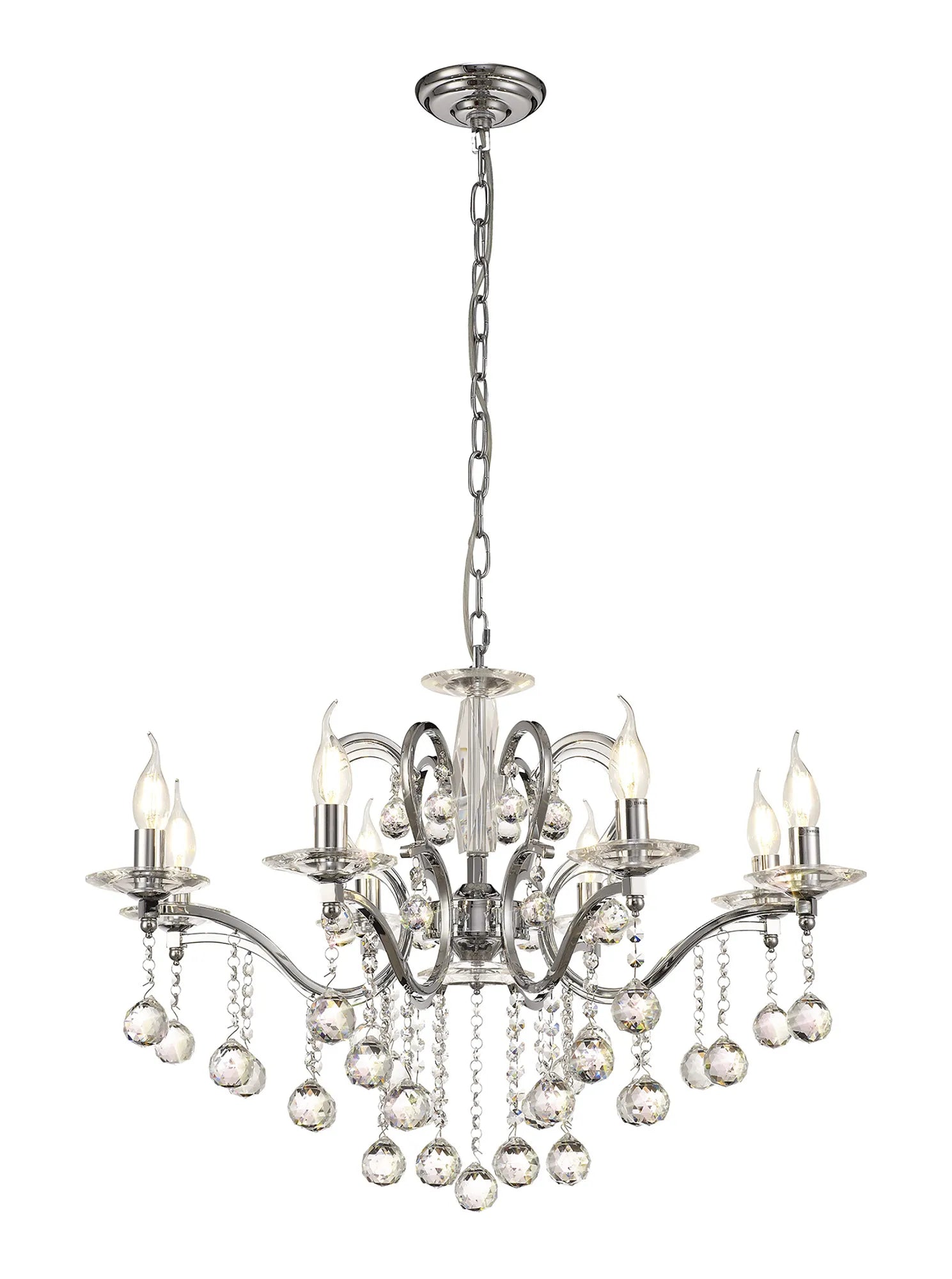 Zinta 8Lt Crystal Chandelier - Various Colours