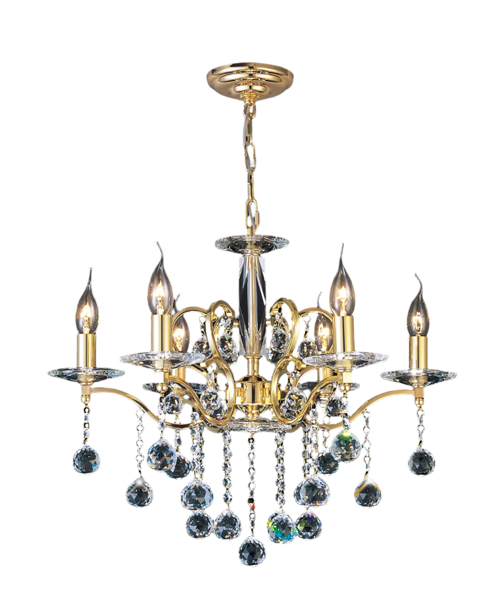 Zinta 4/6/8Lt Crystal Chandelier - Various Colours