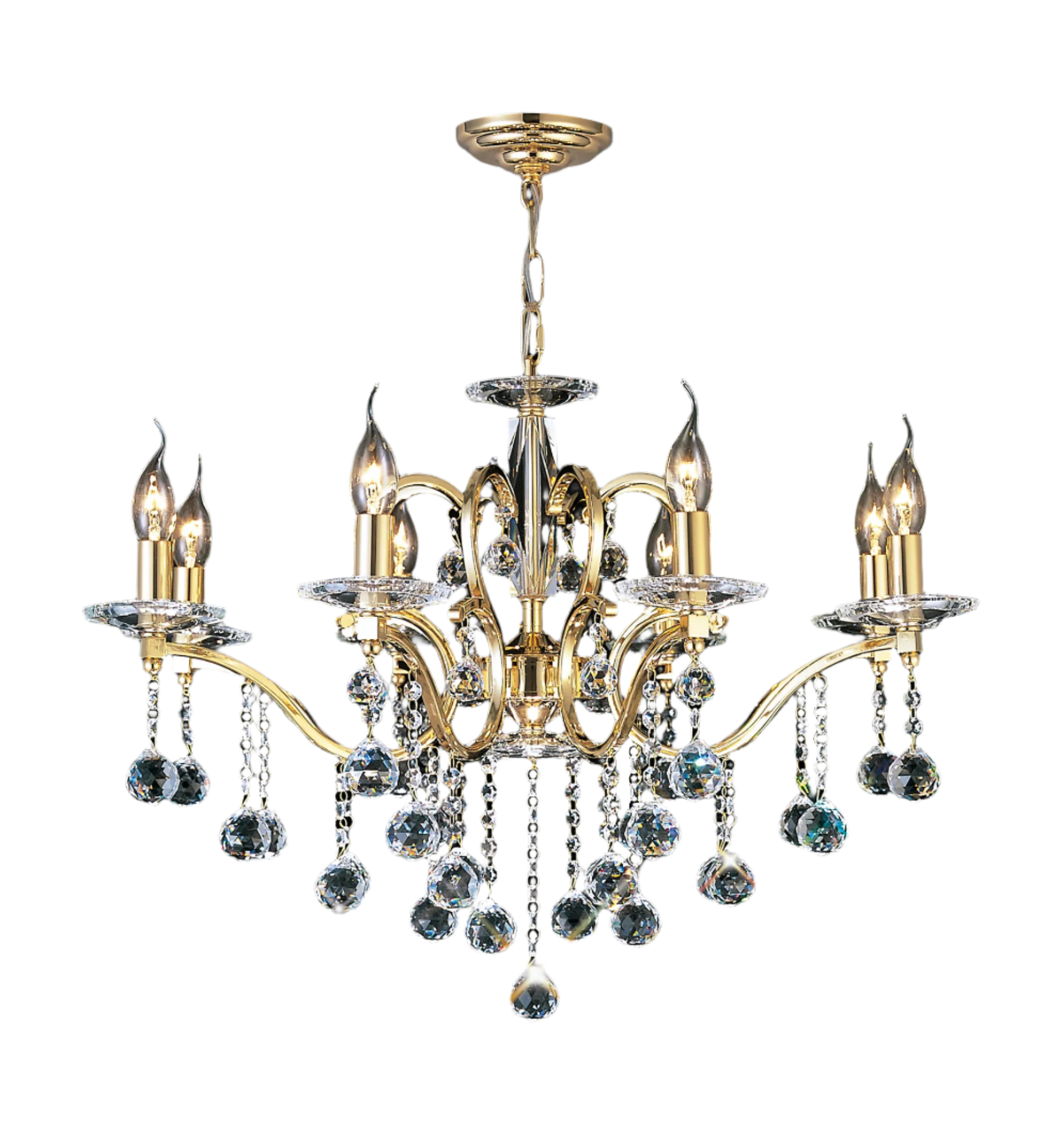 Zinta 4/6/8Lt Crystal Chandelier - Various Colours