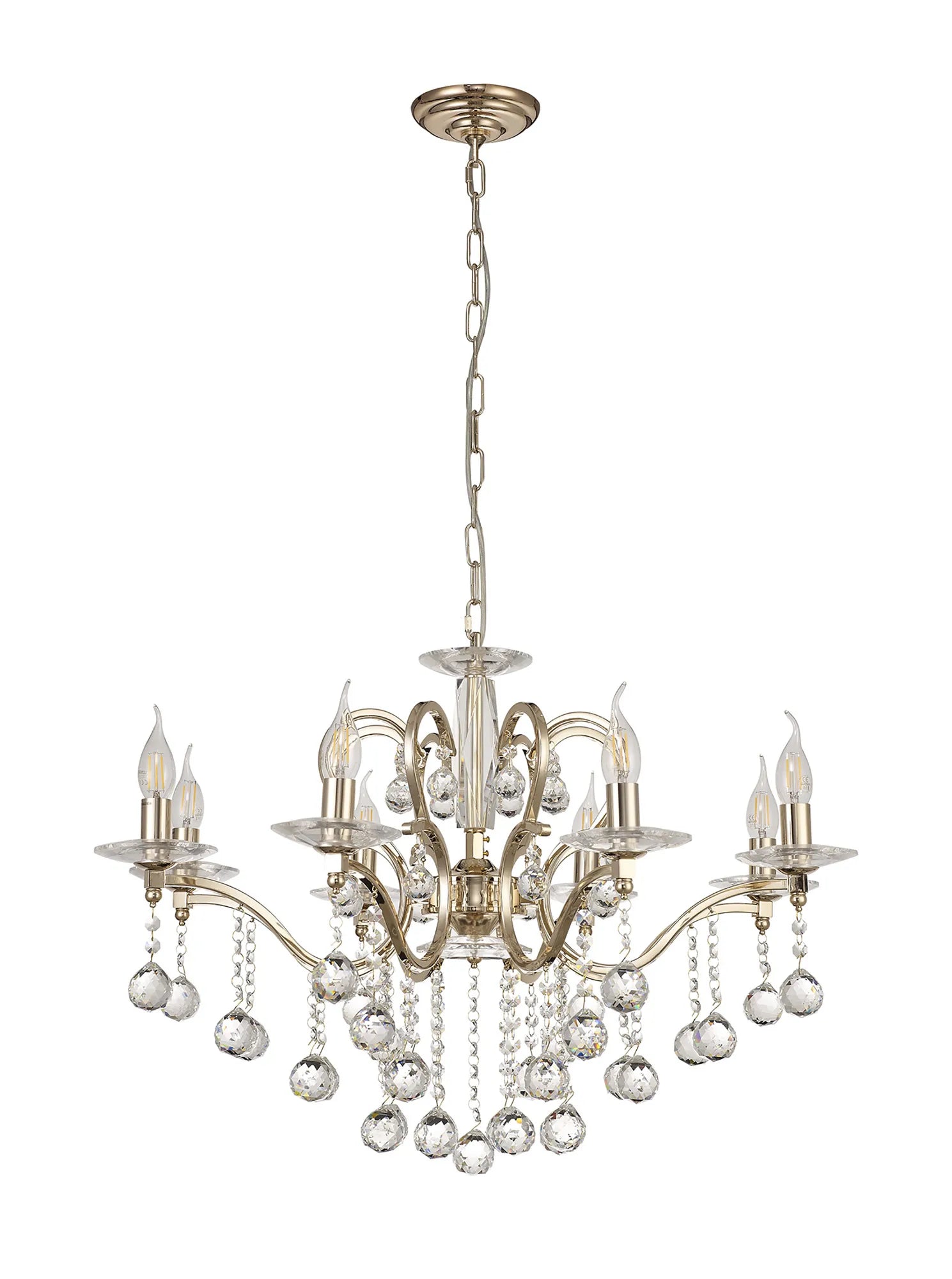 Zinta 8Lt Crystal Chandelier - Various Colours
