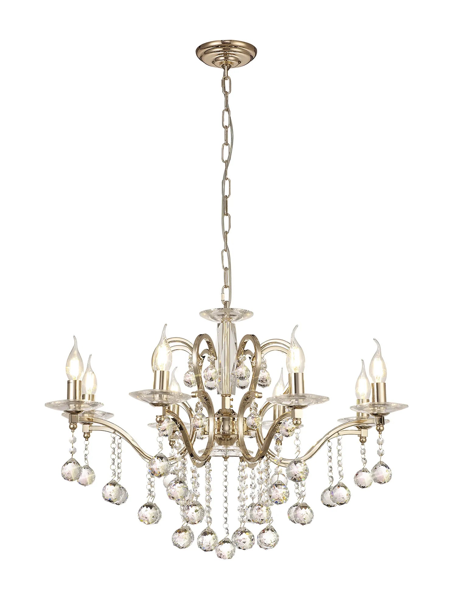 Zinta 8Lt Crystal Chandelier - Various Colours
