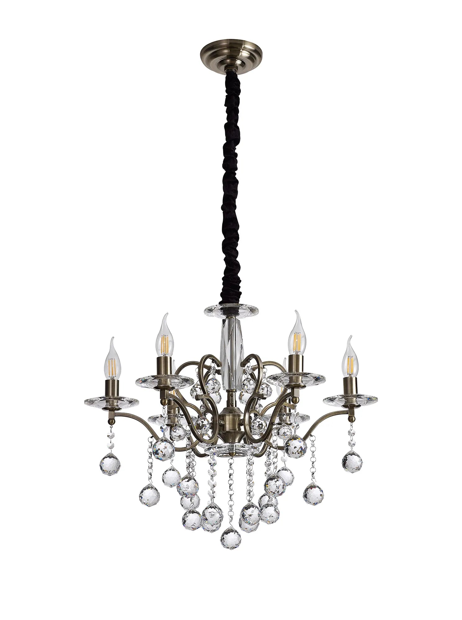 Zinta 4/6/8Lt Crystal Chandelier - Various Colours