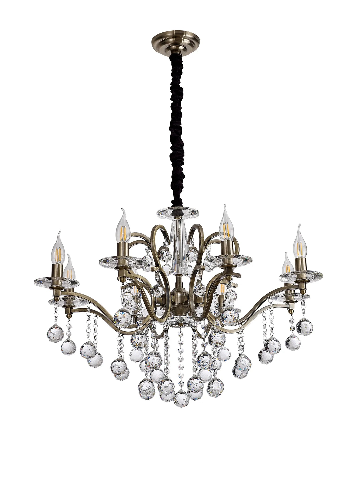 Zinta 4/6/8Lt Crystal Chandelier - Various Colours