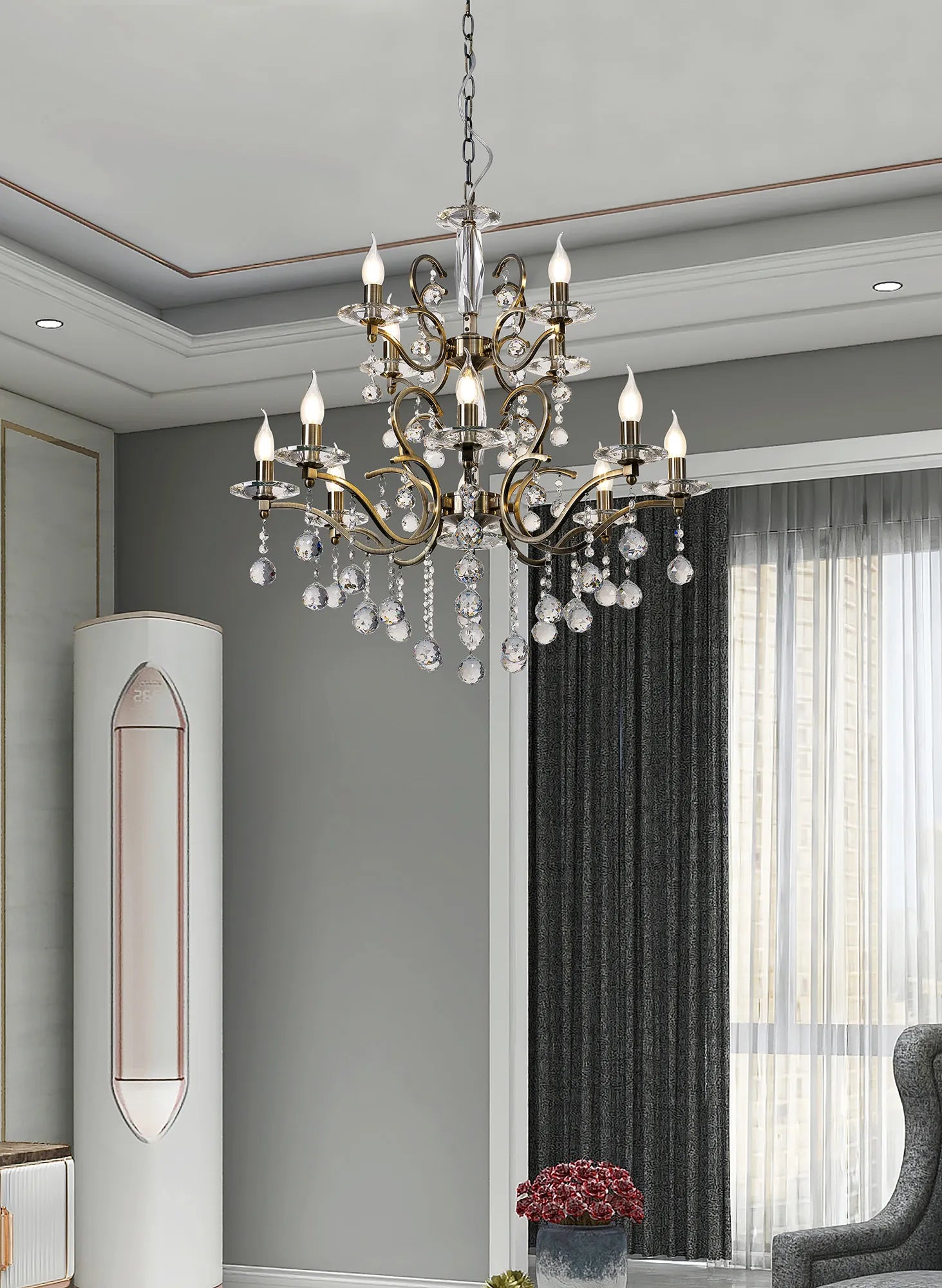 Zinta 8Lt Crystal Chandelier - Various Colours