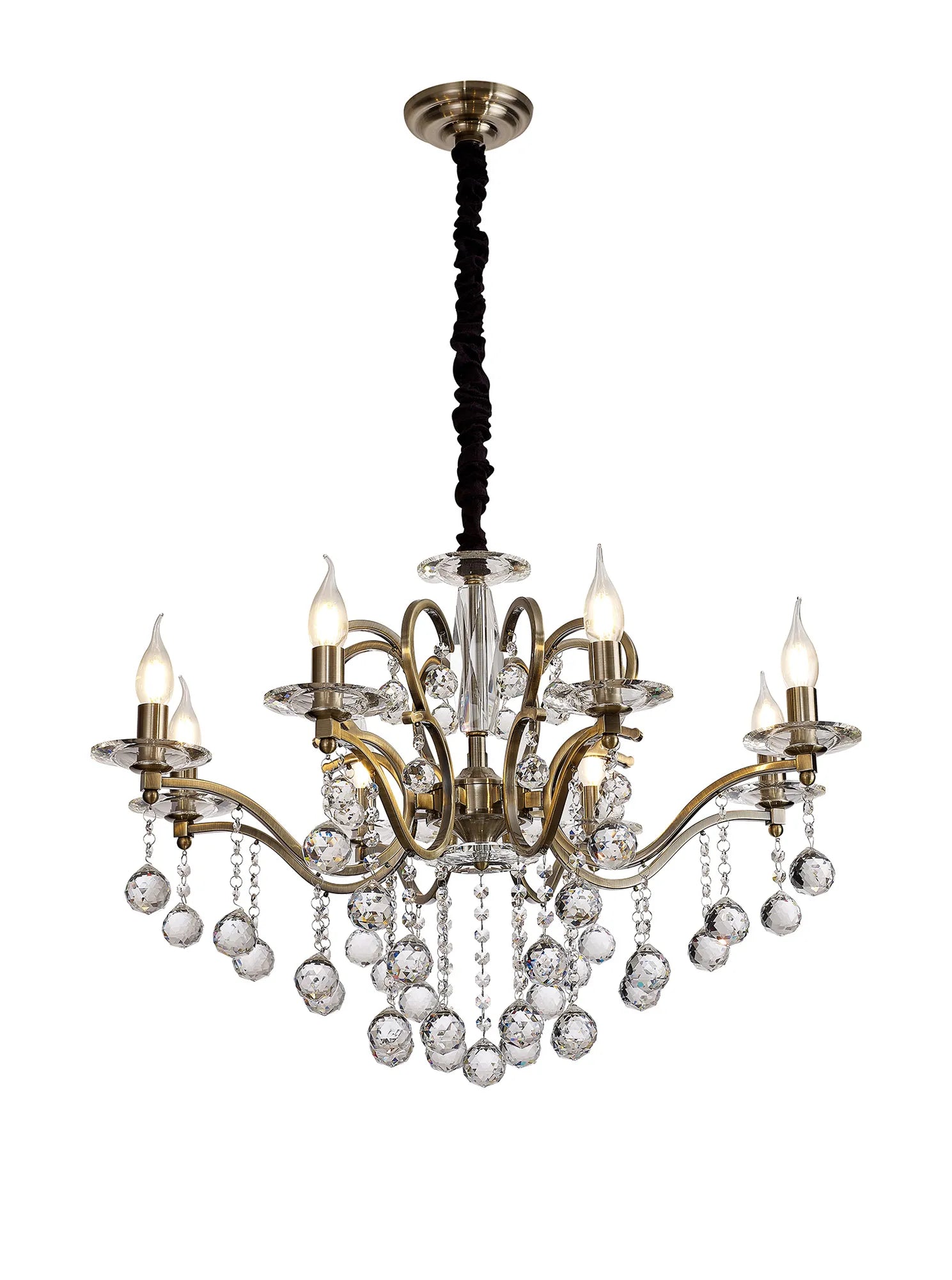 Zinta 8Lt Crystal Chandelier - Various Colours