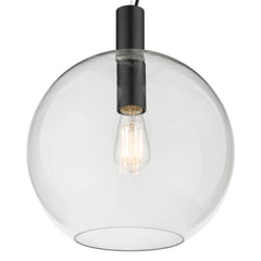 Zula 1 Light Single Pendant - Matt Black & Glass Finish