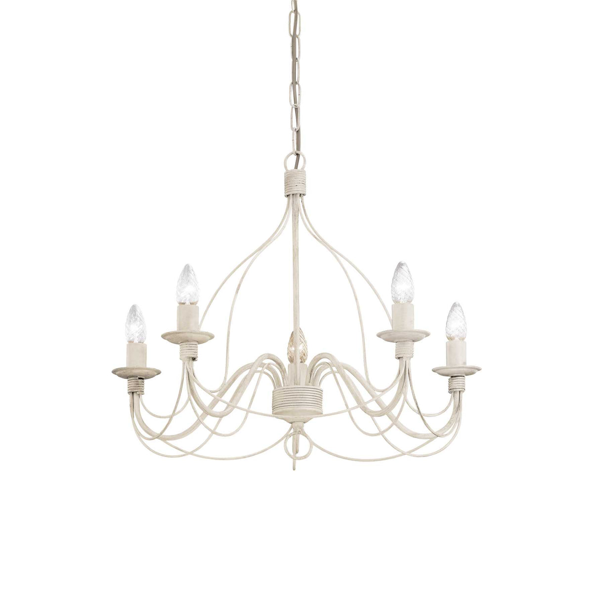 CORTE 5/8/12Lt Chandelier - White/Rust Finish - Cusack Lighting