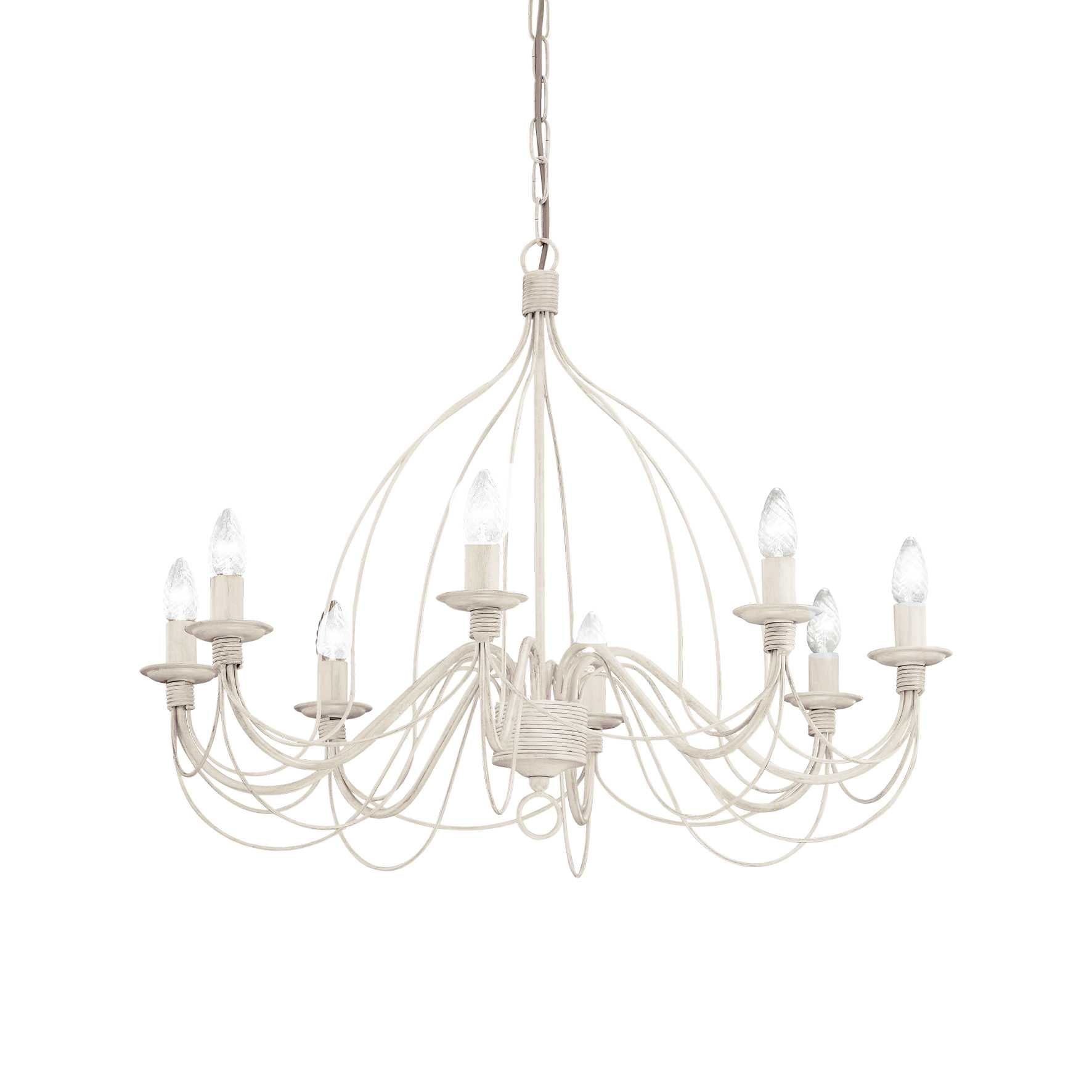 CORTE 5/8/12Lt Chandelier - White/Rust Finish - Cusack Lighting