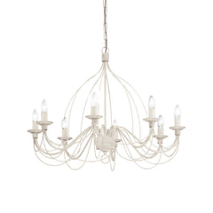 CORTE 5/8/12Lt Chandelier - White/Rust Finish - Cusack Lighting