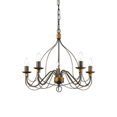 CORTE 5/8/12Lt Chandelier - White/Rust Finish - Cusack Lighting