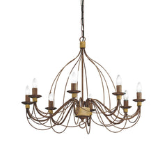 CORTE 5/8/12Lt Chandelier - White/Rust Finish - Cusack Lighting