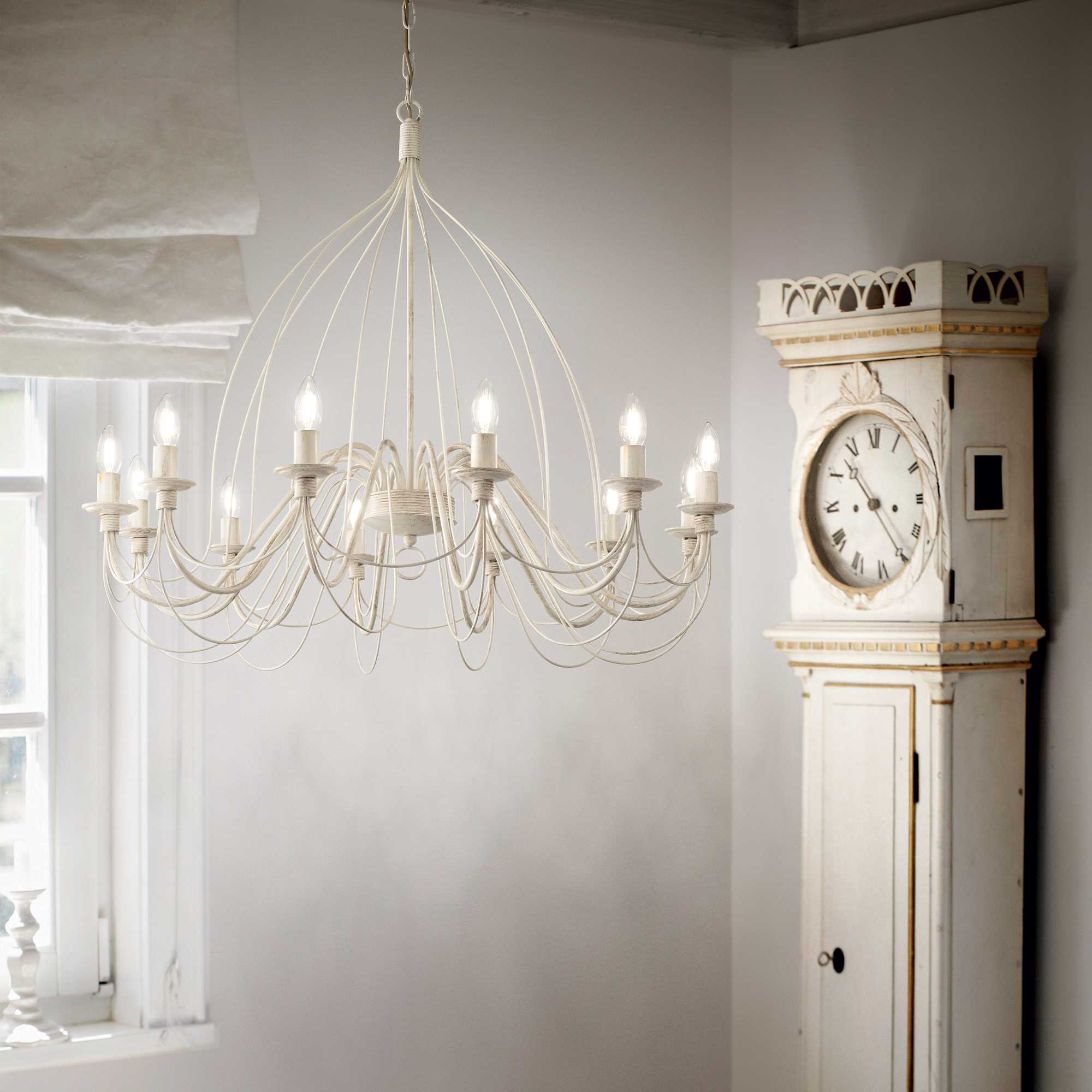 CORTE 5/8/12Lt Chandelier - White/Rust Finish - Cusack Lighting