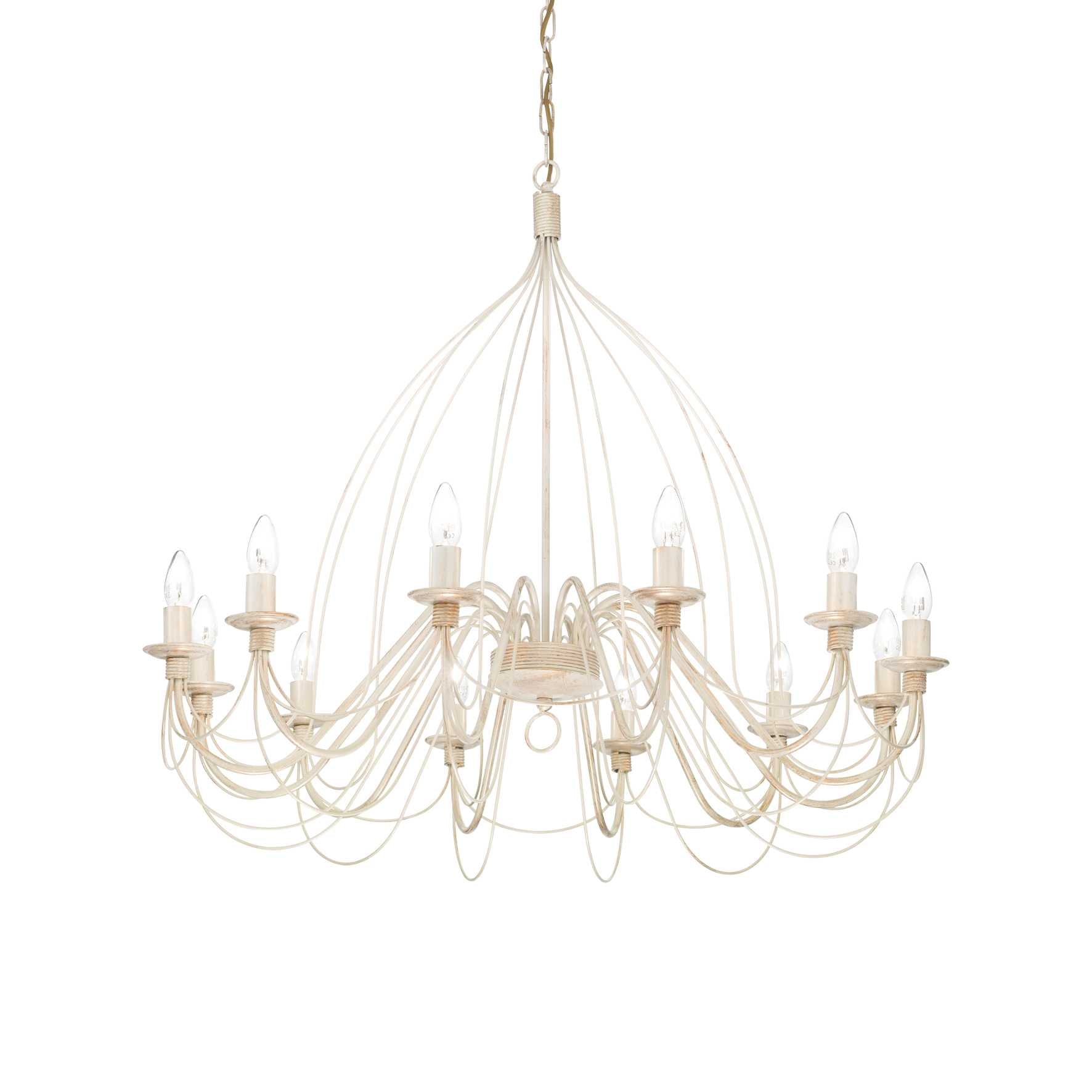 CORTE 5/8/12Lt Chandelier - White/Rust Finish - Cusack Lighting