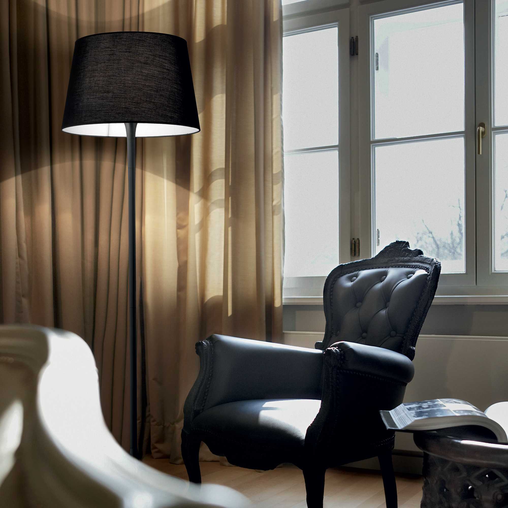 London Floor Light -Black/White - Finish - Cusack Lighting