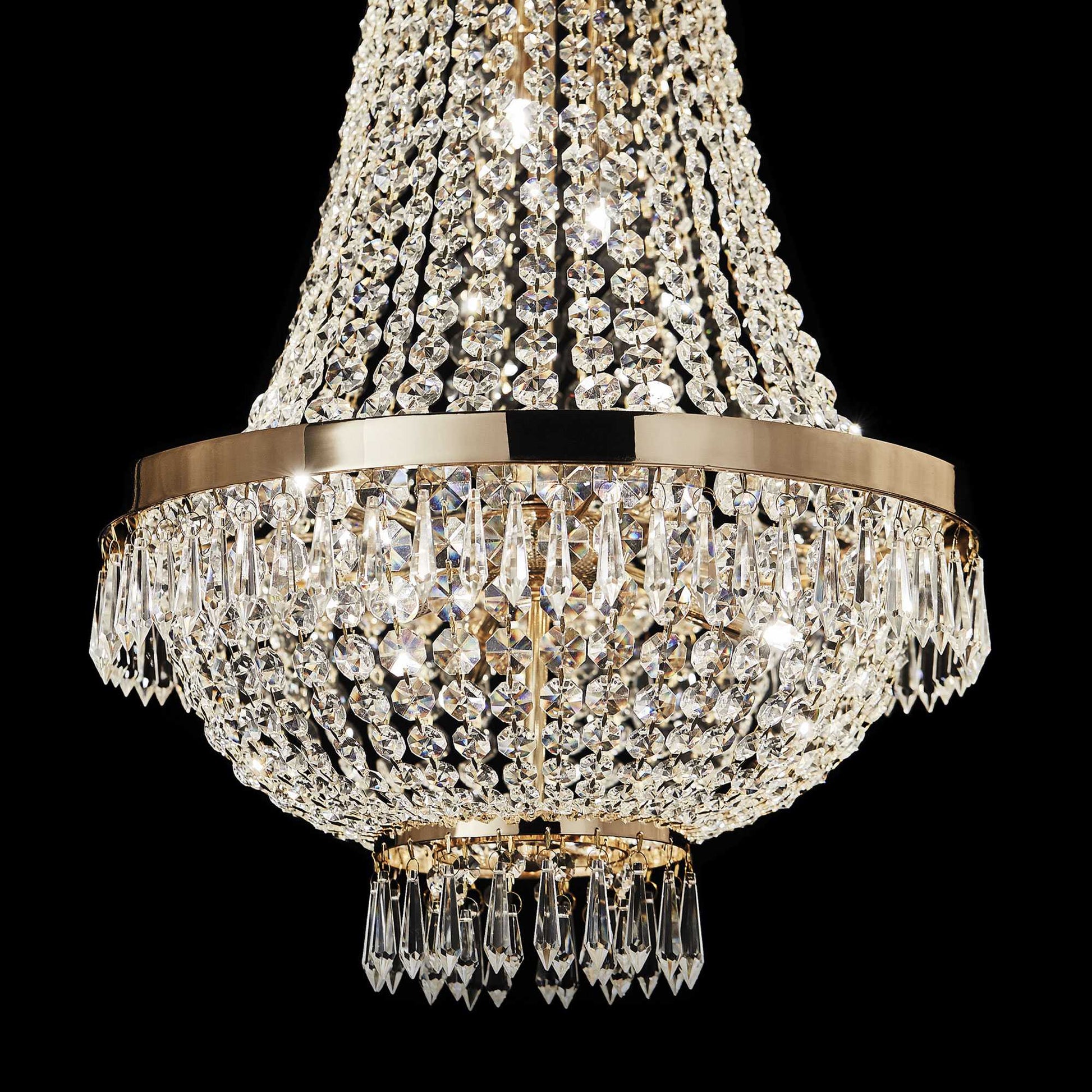 Caesar Chandelier 6/9/12Lt - Chrome/Gold Finish - Cusack Lighting