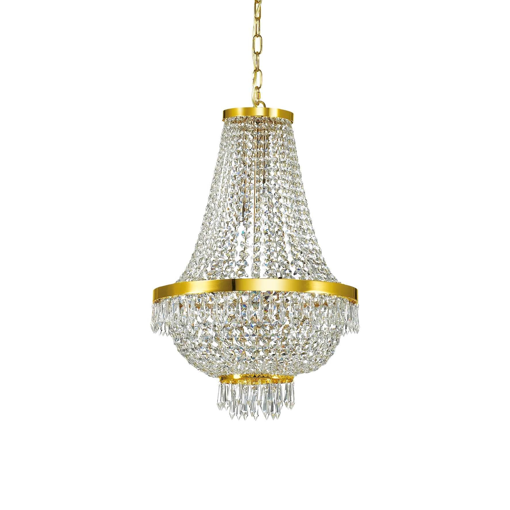 Caesar Chandelier 6/9/12Lt - Chrome/Gold Finish - Cusack Lighting