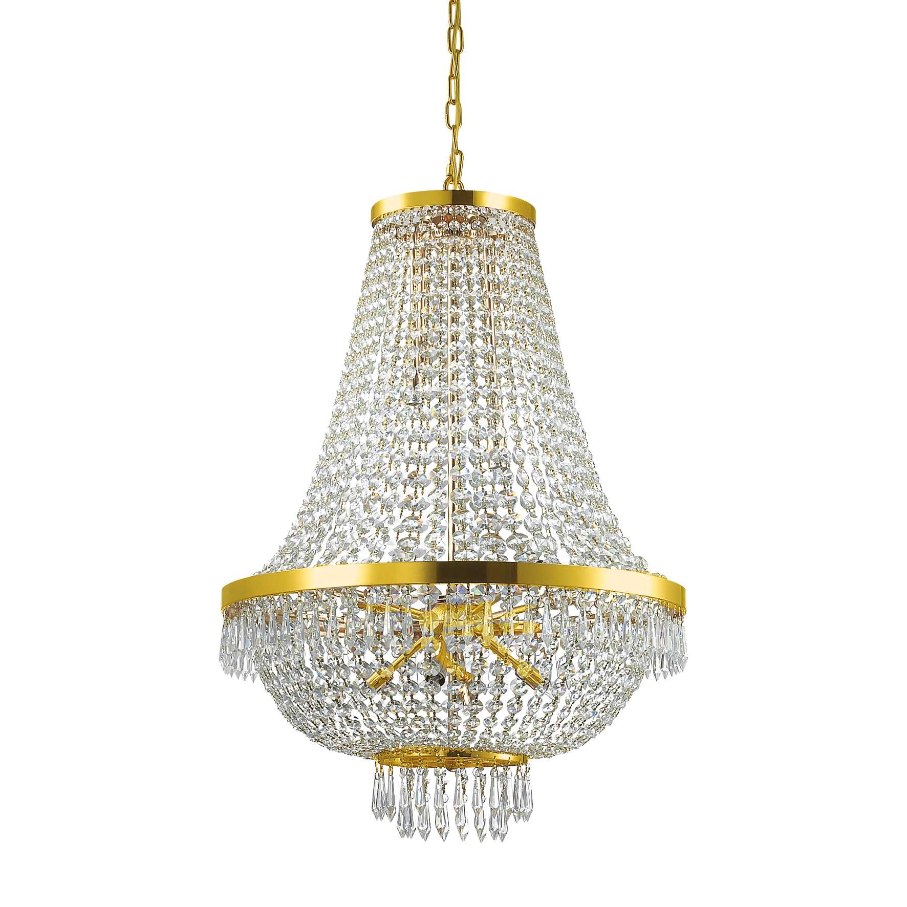 Caesar Chandelier 6/9/12Lt - Chrome/Gold Finish - Cusack Lighting