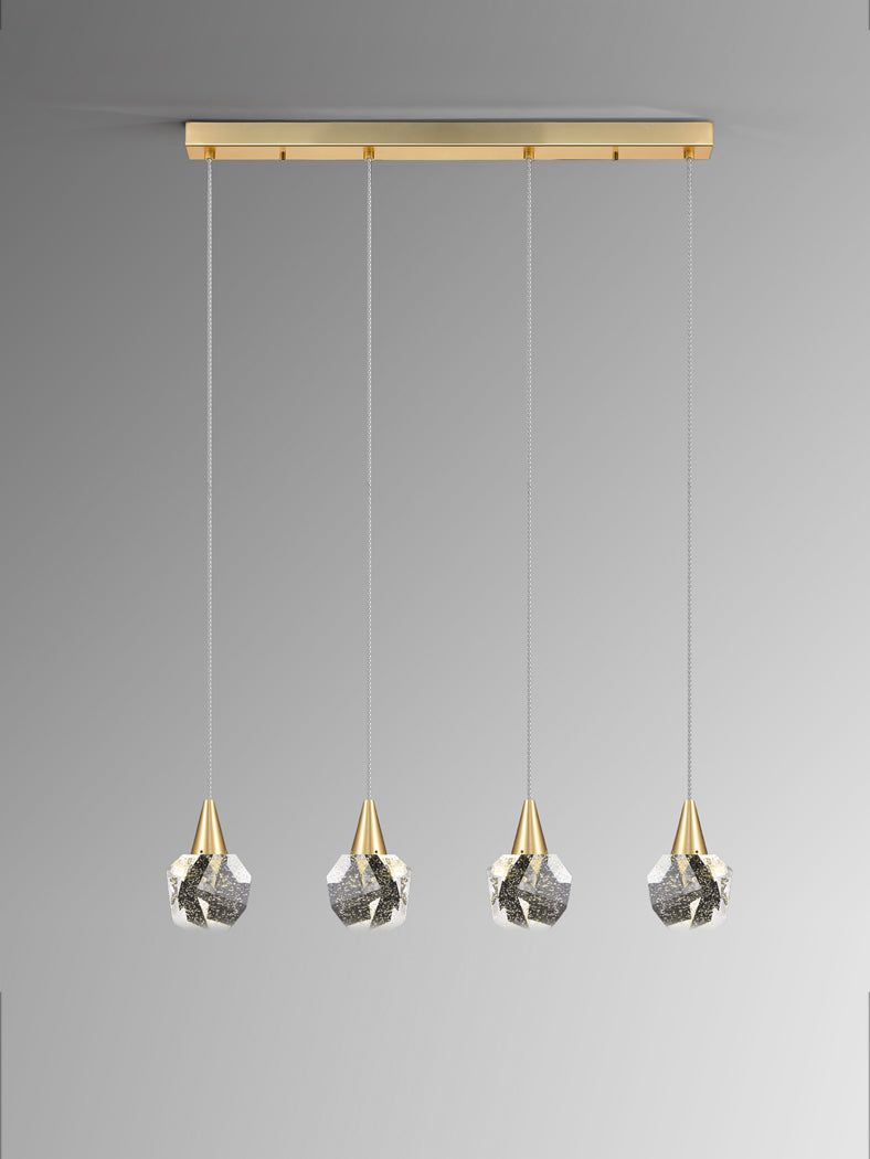 Aquaria· Lamp 4 L, Chrome, Matt Gold