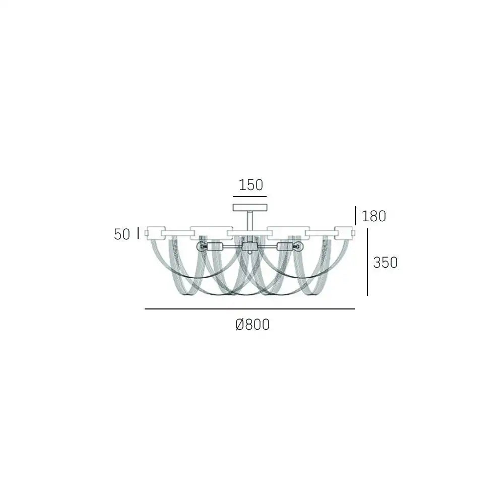 Roma Nickel Finish Semi Flush