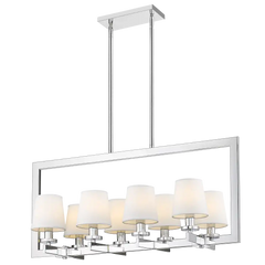 London 8Lt Kitchen Table/Island Ceiling Light - Chrome & White Finish