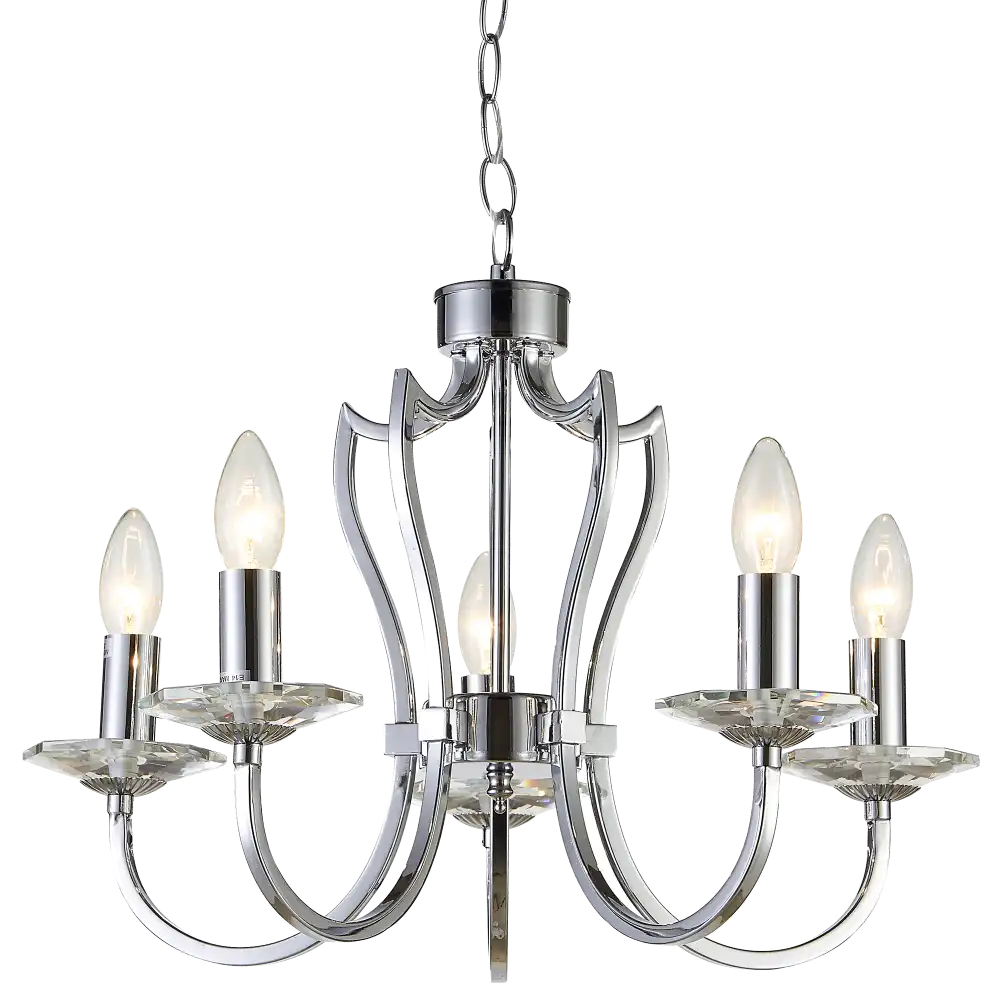 Riga Chrome Finish 5/3lt Center Ceiling Light 