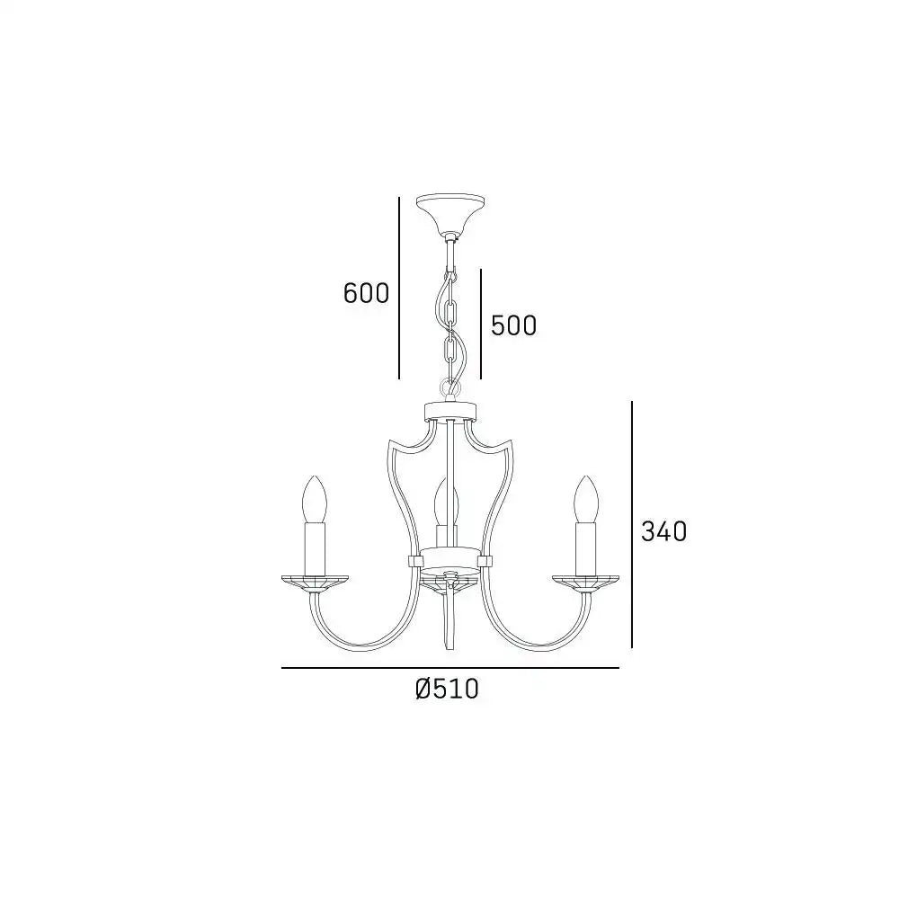 Riga Chrome Finish 5/3lt Center Ceiling Light 